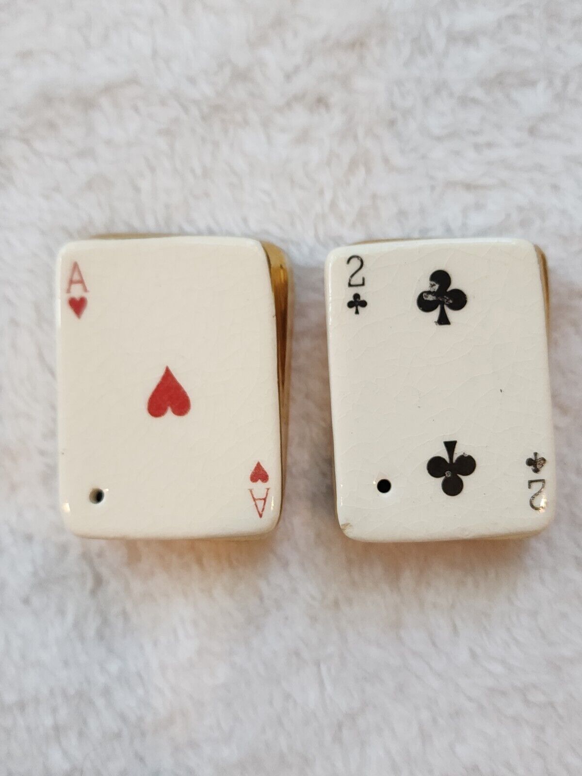 Vintage Arcadia Miniature Salt and Pepper Shakers Playing Cards