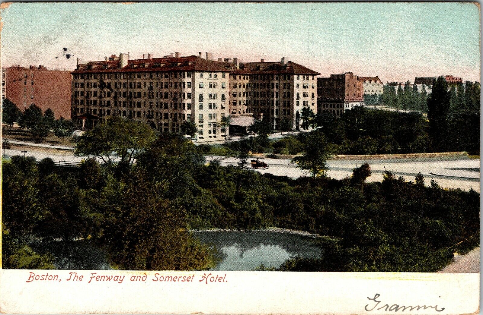 1906 Boston Massachusetts The Fenway And Somerset Hotel Antique Postcard