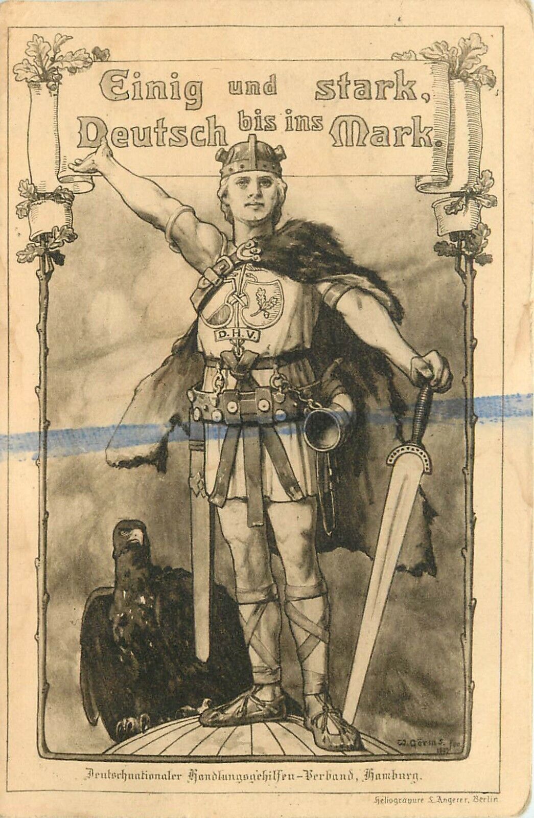 c1908 Postcard German Propaganda, Knight: United & Strong, German to the Core