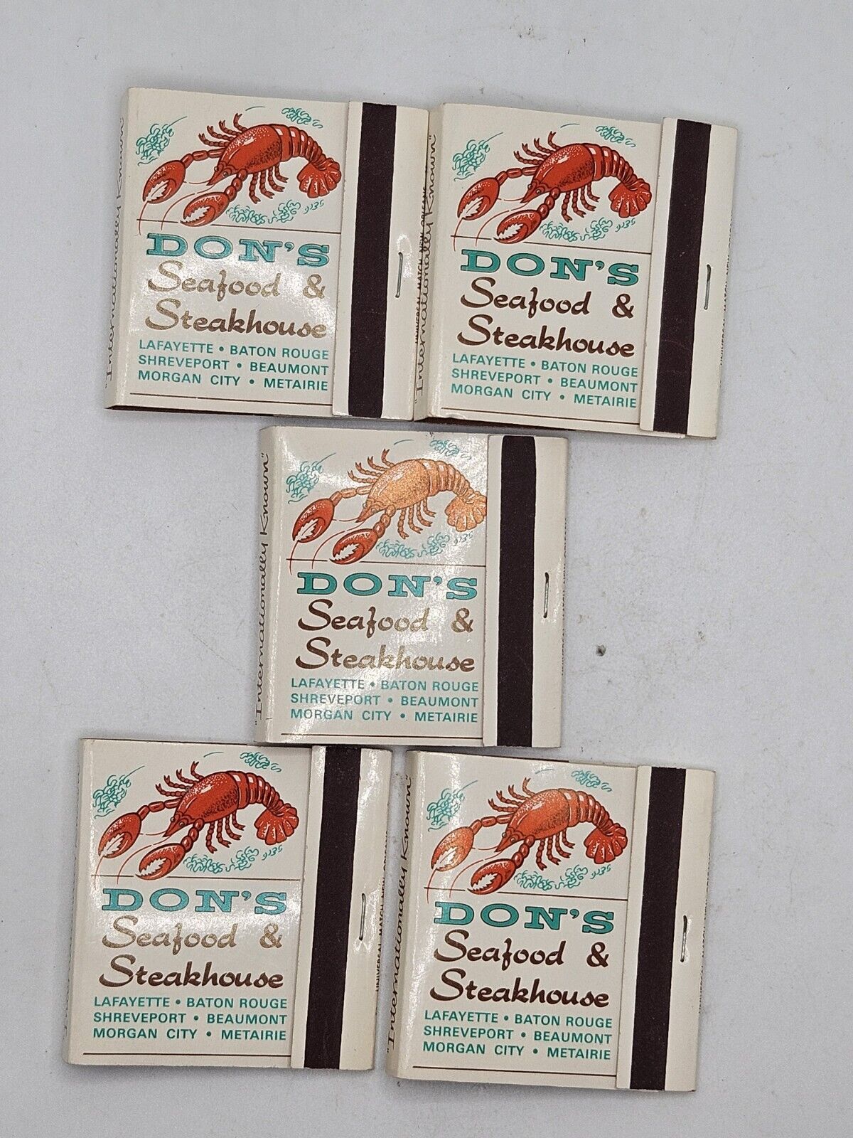 Lot Of 5 Don\'s Seafood And Steakhouse Matchbooks Unstruck