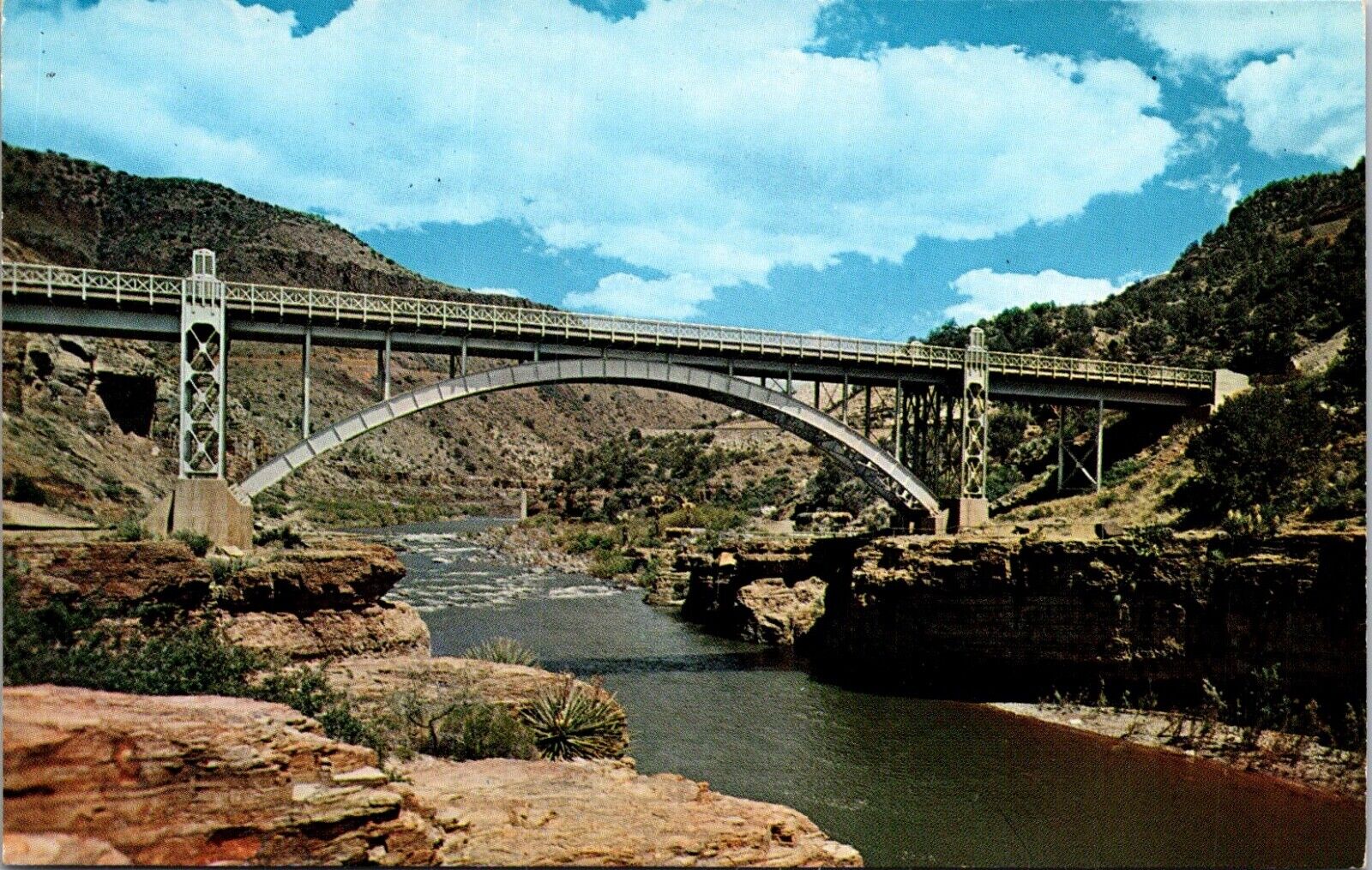 Postcard Salt River Canyon Arizona Bridge Over Salt River Vintage