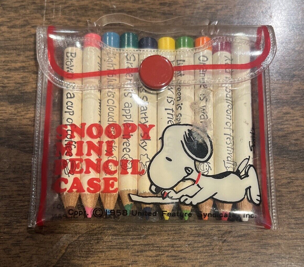 1958/1965 Collectible Snoopy Mini Colored Pencils - Still Full Size