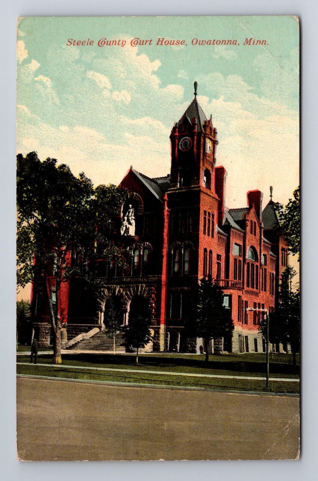 Owatonna MN-Minnesota, Steele County Court House, Antique, Vintage Postcard