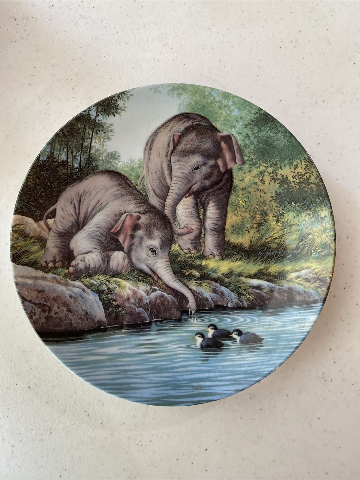 Curiosity Asian Elephants Decorative Plate Will Nelson Artist Bradford Exch 4488