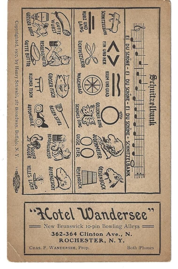 Rochester NY Hotel Wandersee & Bowling Alleys 362-364 Clinton Av N 1910 Postcard