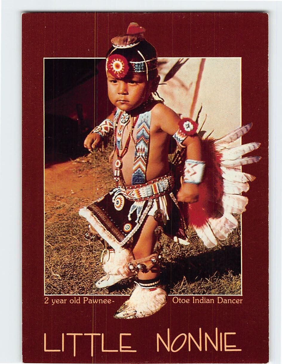 Postcard 2 year old Pawnee-Otoe American Indian Dancer, Little Nonnie