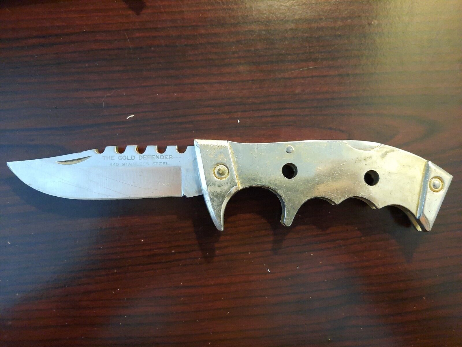 The Gold Defender 440 Stainless Steel Knife SUPER RARE
