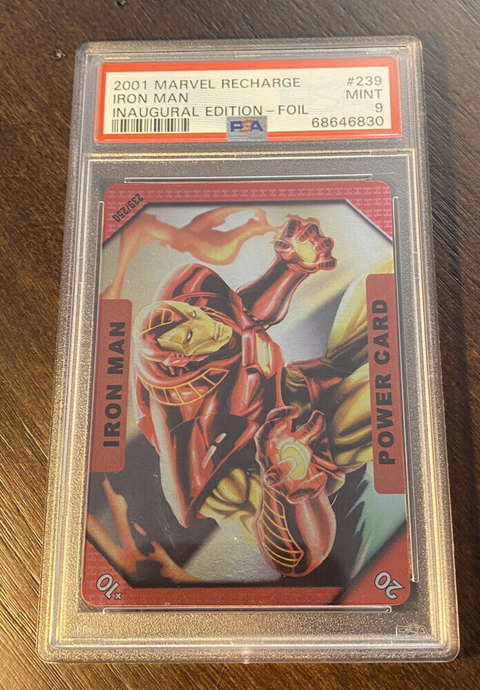 Iron Man Foil 239/250 2001 Marvel Recharge Inaugral Edition PSA 9