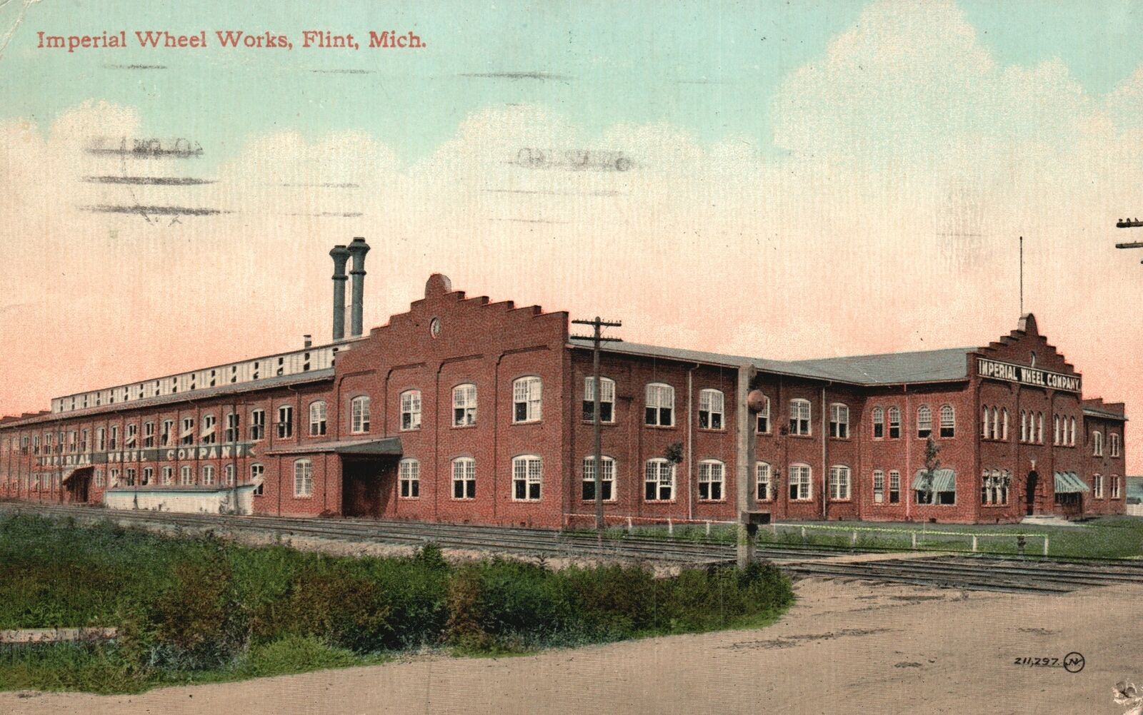 Vintage Postcard 1912 Imperial Wheel Works Flint Michigan MI