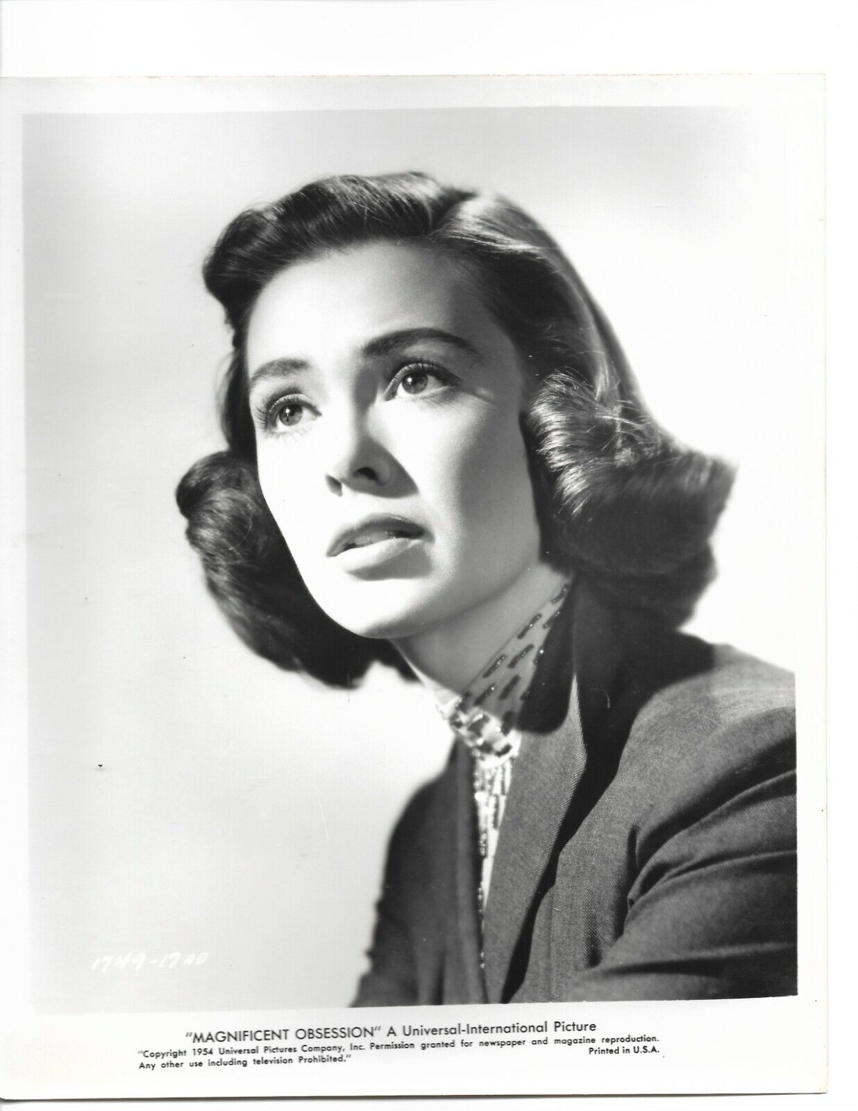BARBARA RUSH LOVELY PORTRAIT IN Magnificent Obsession 1958 ORIG VINTAGE PHOTO 93