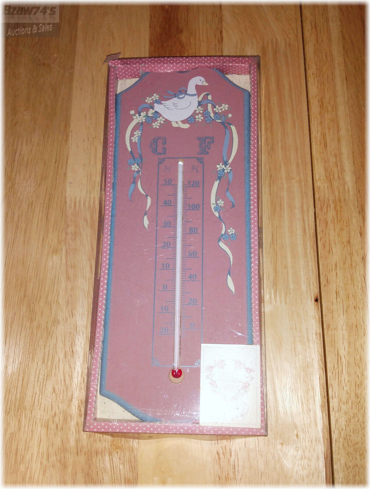 Vintage Wooden Thermometer, French Country, Farmhouse Kitchen Decor, Goose Theme