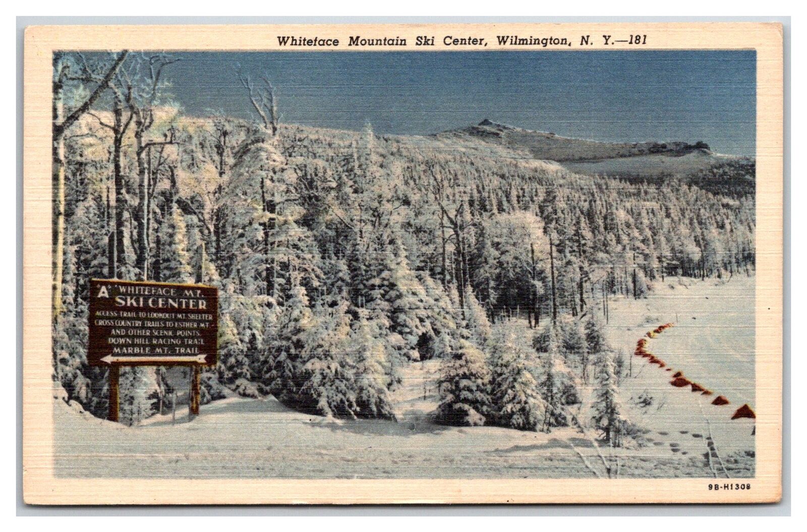 Wilmington NY-New York, Whiteface Mountain Ski Center Vintage Postcard UNP