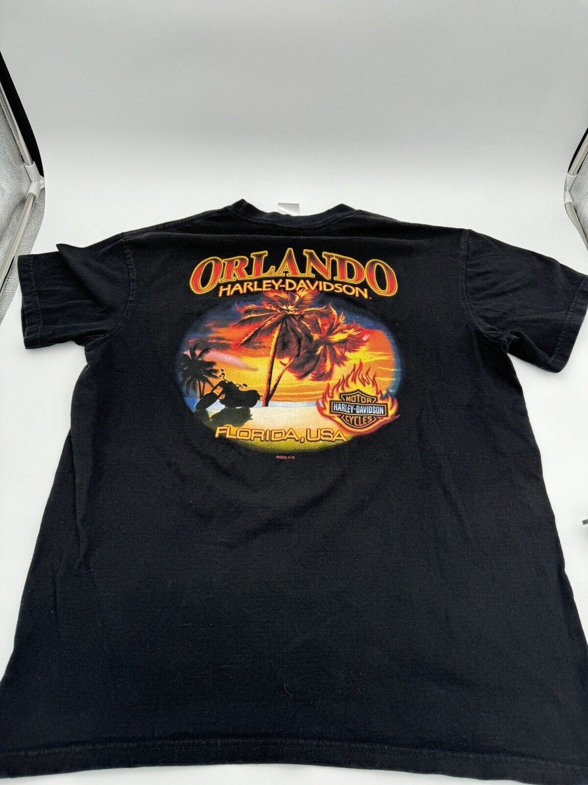 Harley Davidson Motorcycles Shirt SS Black Orlando Florida Size Large USA
