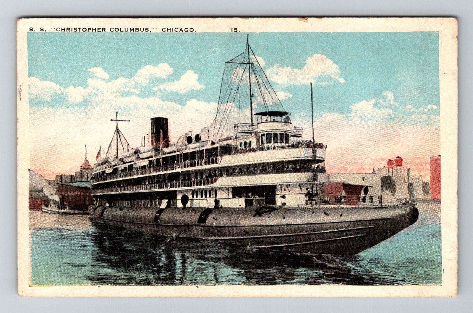 Chicago, IL-Illinois, SS Steamship Christopher Columbus , Vintage Postcard