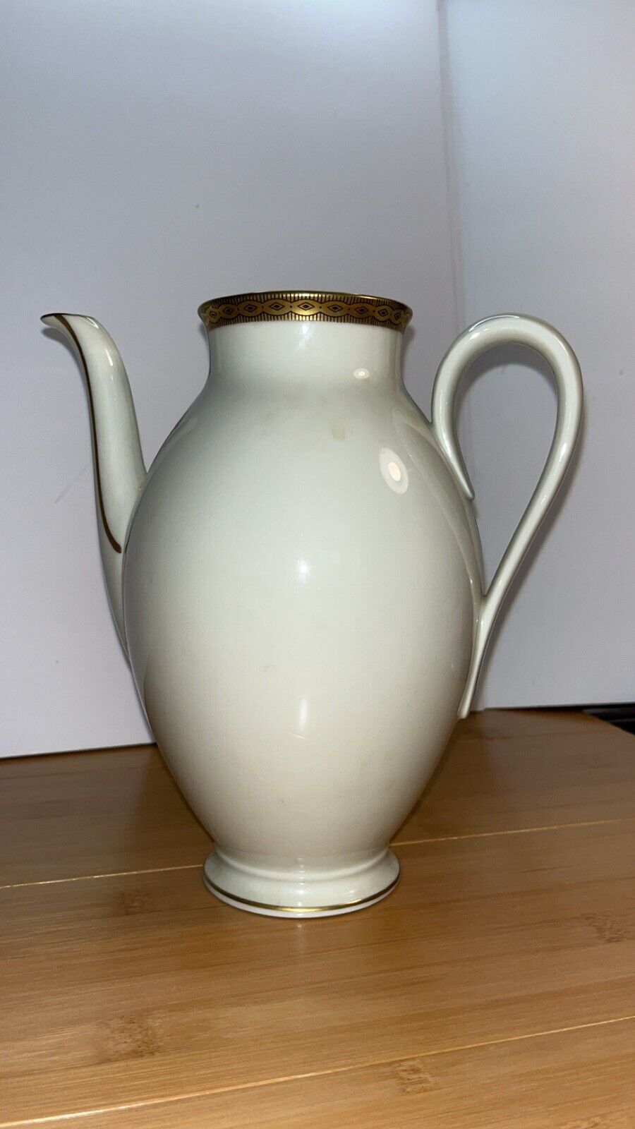 Vintage Furstenberg Gold Rim Mid-Century Large 8” Teapot No Lid