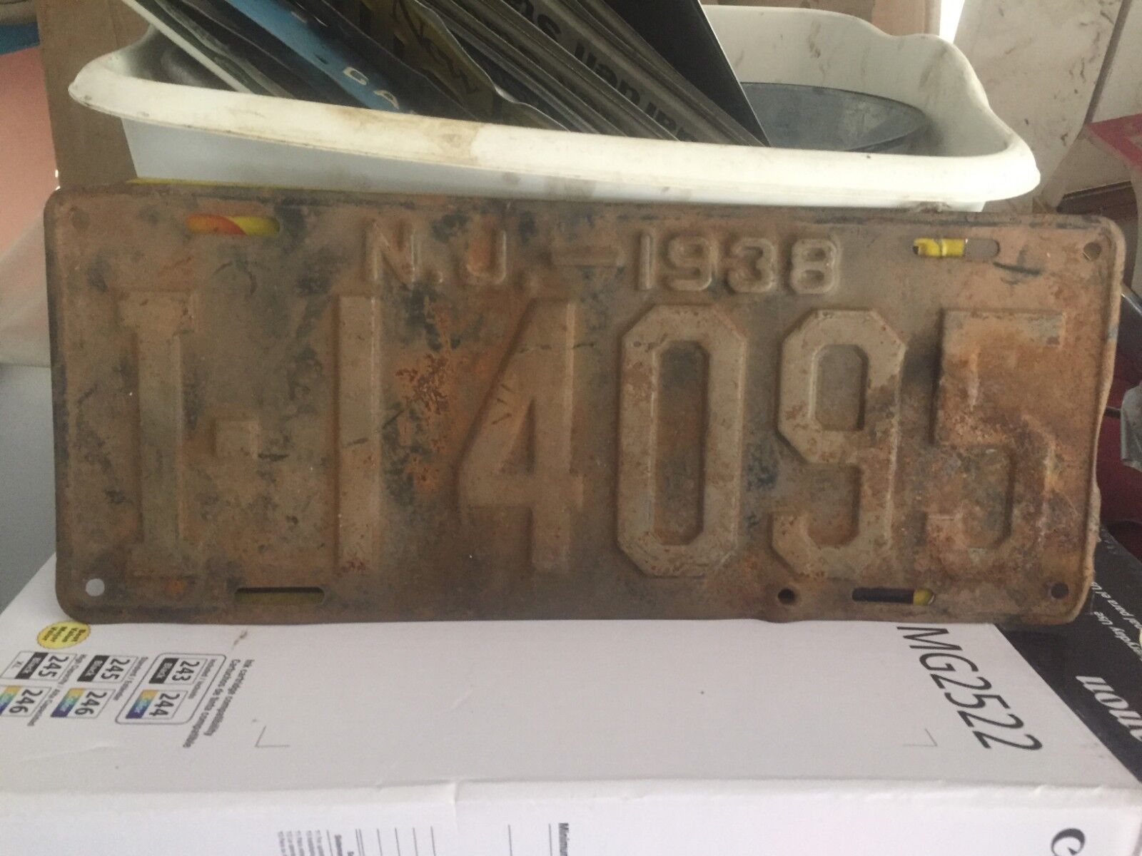 1938 Antique License Plates New Jersey
