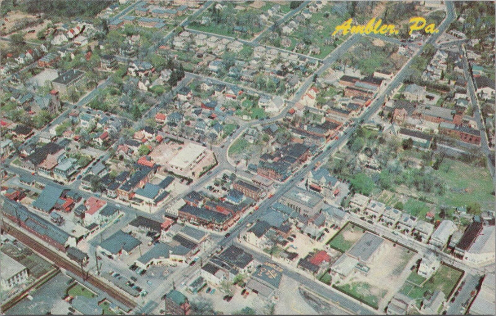 Postcard Aerial View of Ambler PA 