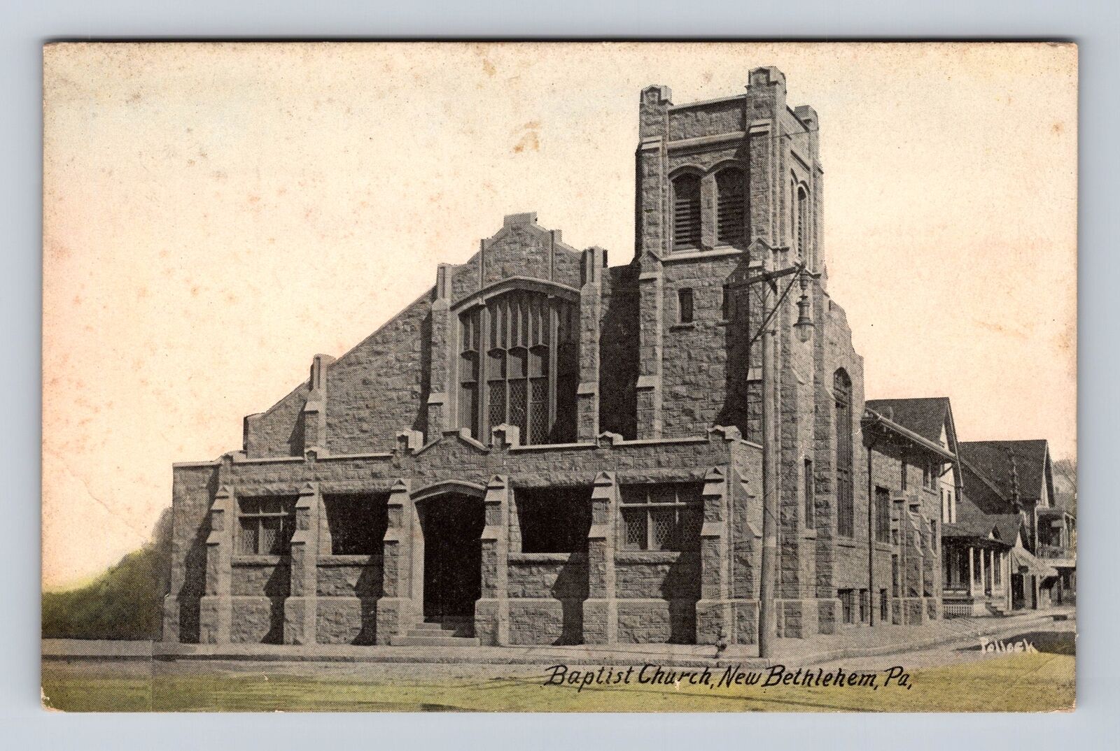 New Bethlehem PA-Pennsylvania, Baptist Church, Antique Vintage Souvenir Postcard