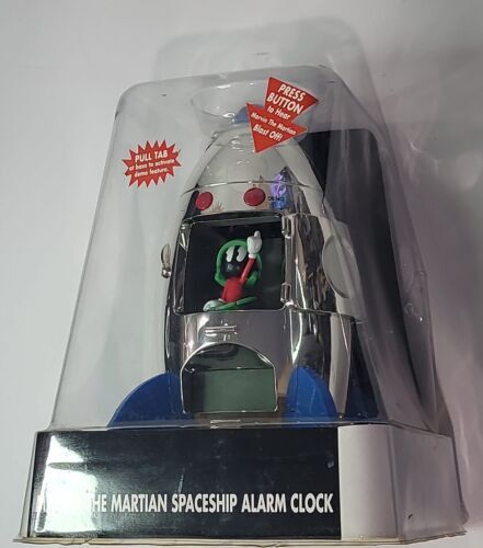 Rare Vintage Marvin The Martian Talking Alarm Clock Spaceship 2000 Looney Tunes