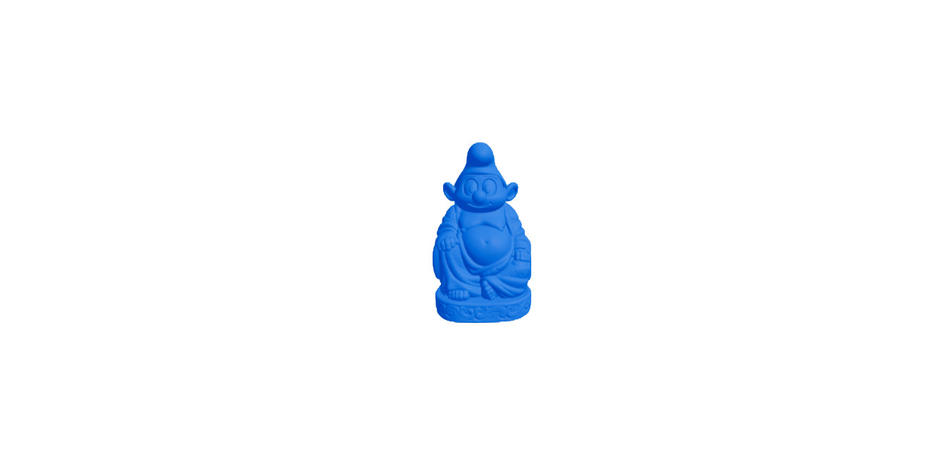 Smurf Buddha Standing 3D Printed