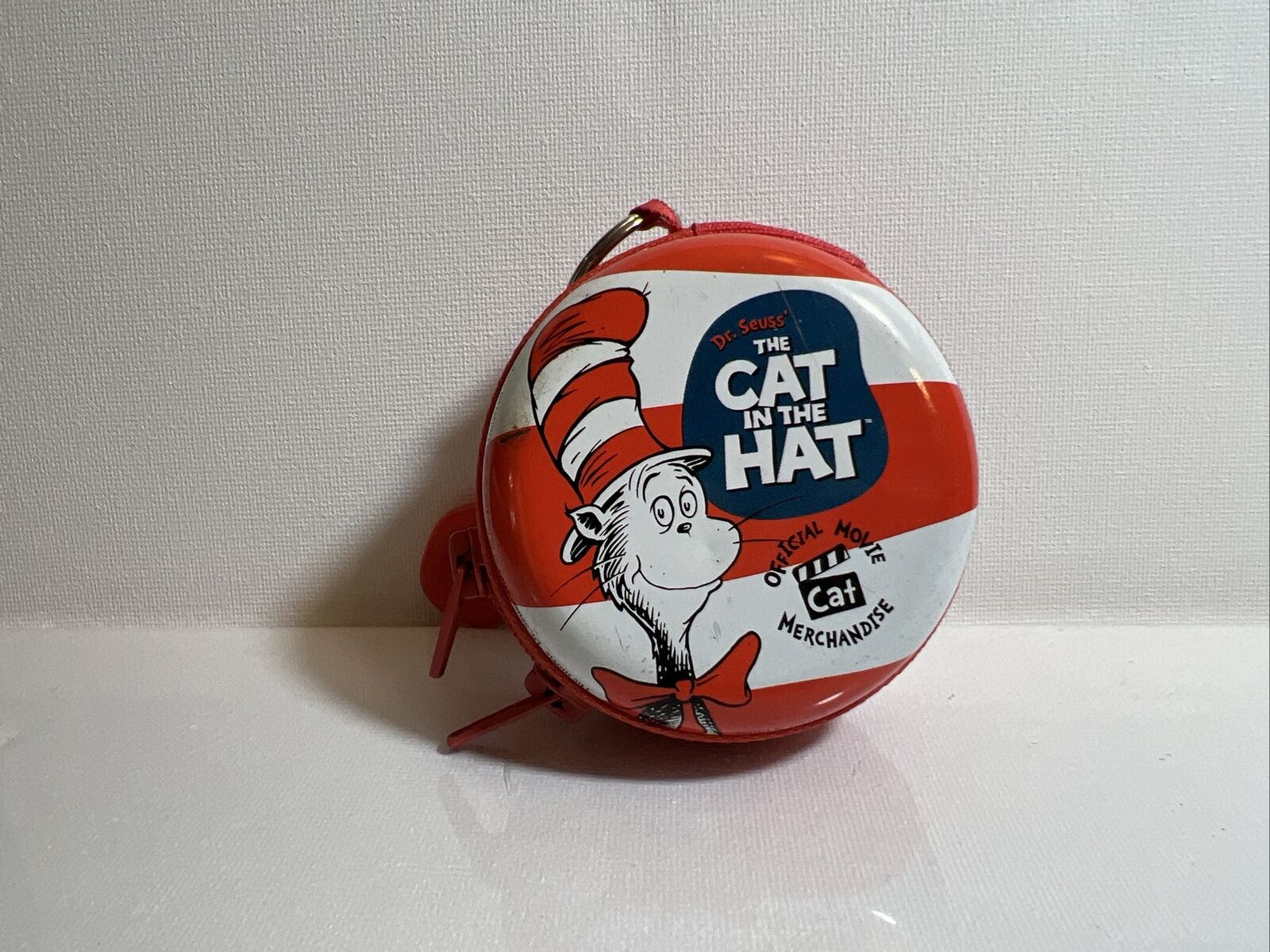 Vintage 1957 Dr Seuss Cat In The Hat Key Chain Ring Little Purse (thin Metal)