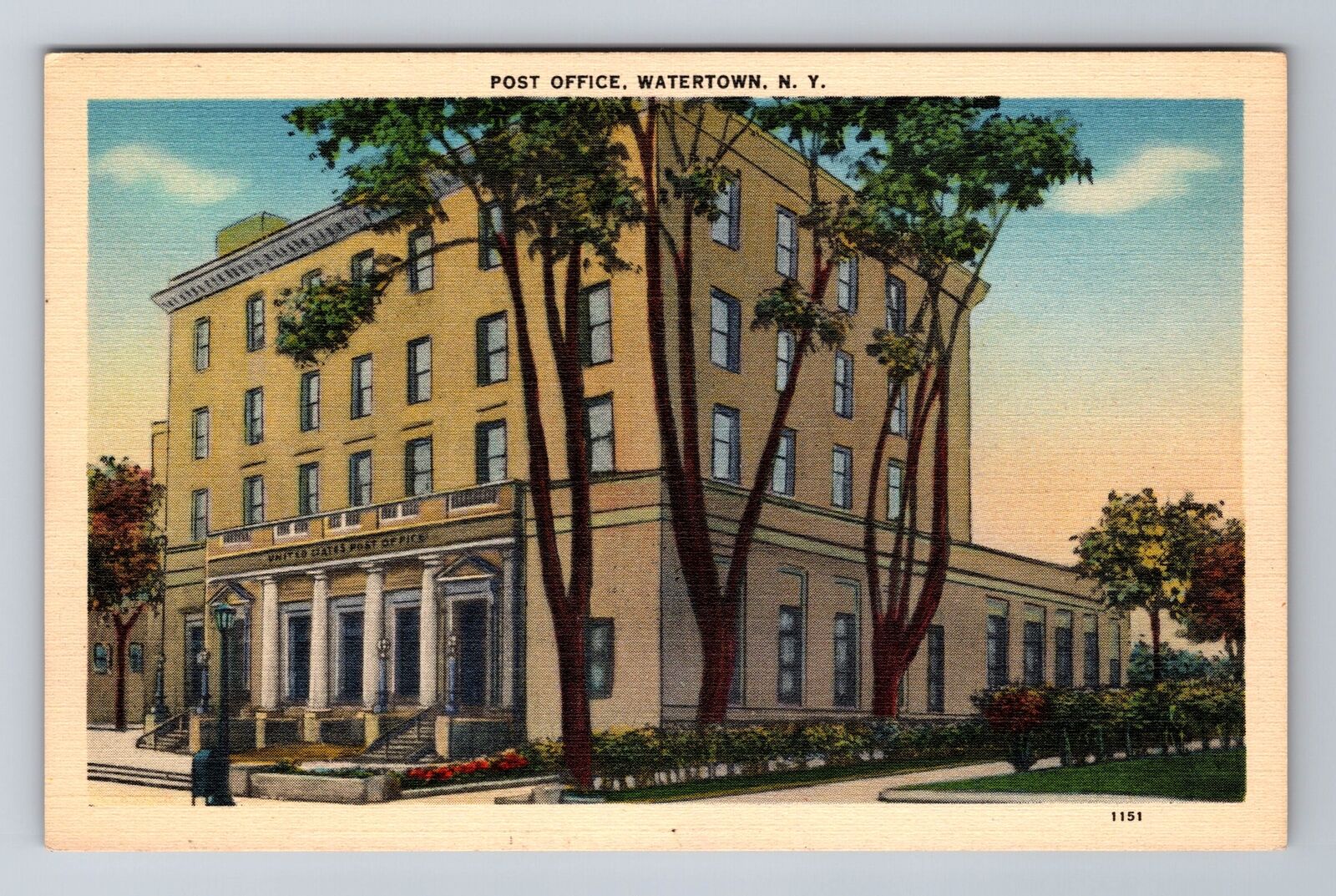 Watertown NY-New York, United States Post Office, Antique, Vintage Postcard