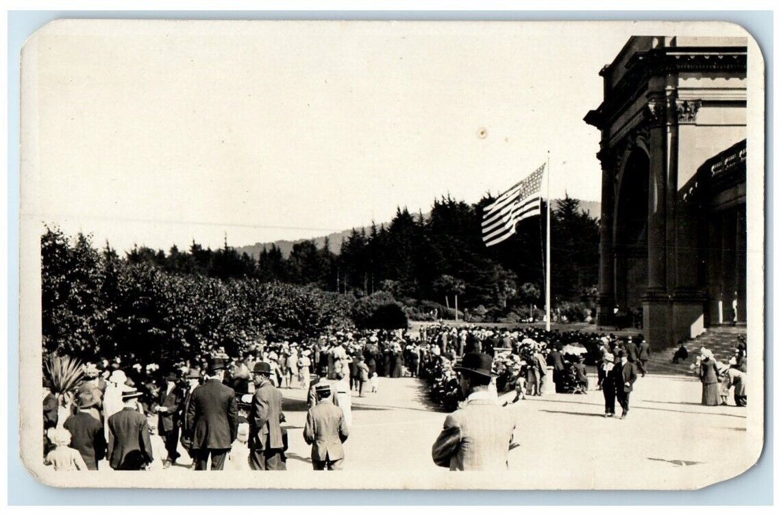 c1910 Golden Gate Park Crowd View San Francisco CA RPPC Photo Unposted Postcard
