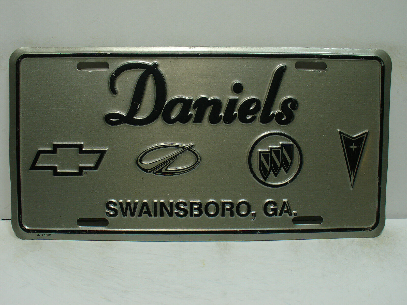 Booster License Plate    Daniels   Chevrolet  Buick   Swainsboro, GA    9261