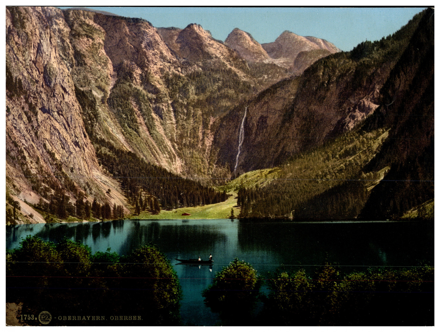 Germany, Upper Bavaria, Obersee vintage photochrome, photochromy, vintage p