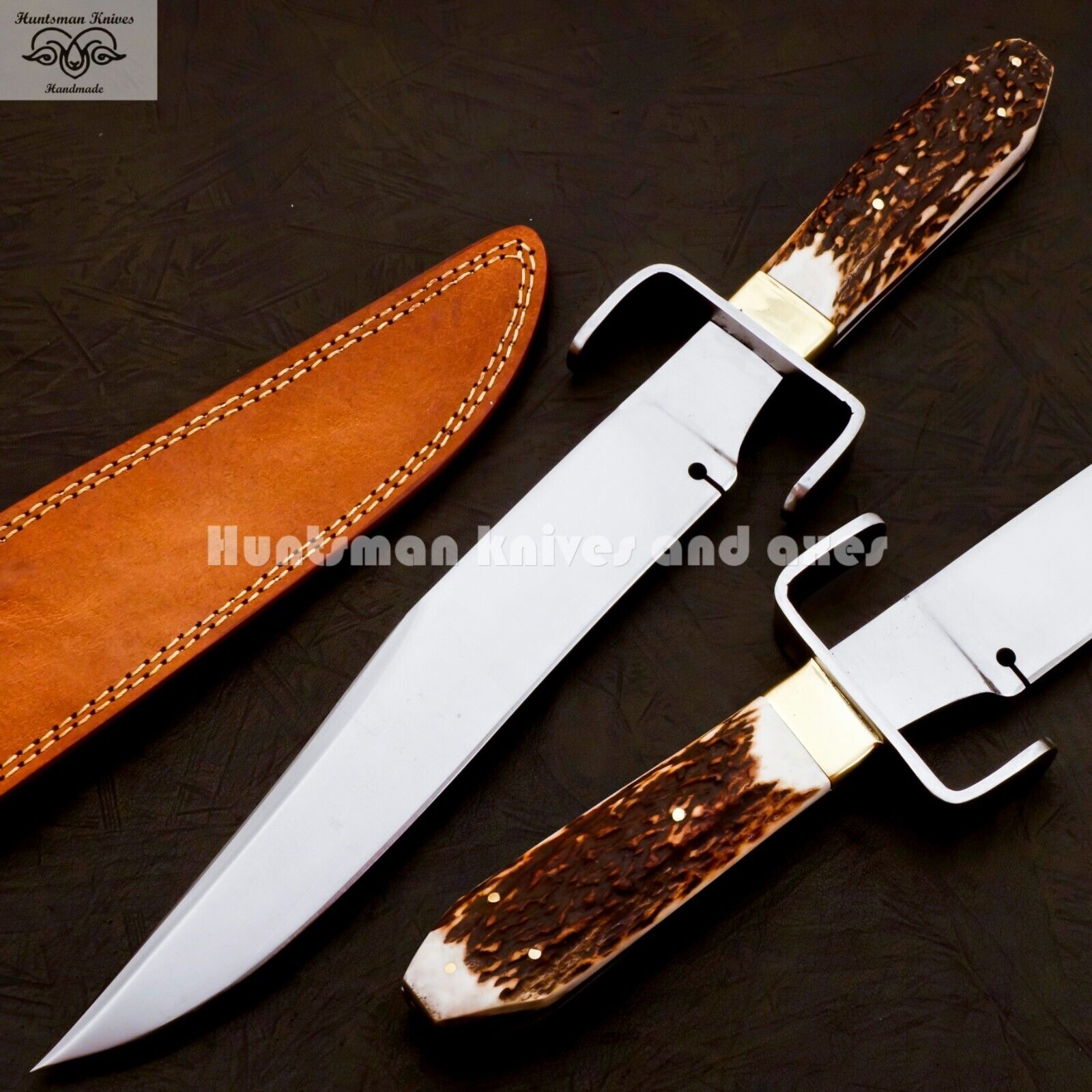 Hell Belle's BOWIE Replica Sharp Swedge  Stag Horn Handle  in 4-5mm thick Spine