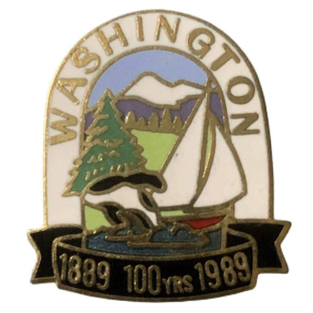 Vintage 1989 Washington 100 Years Centennial Scenic Travel Souvenir Pin