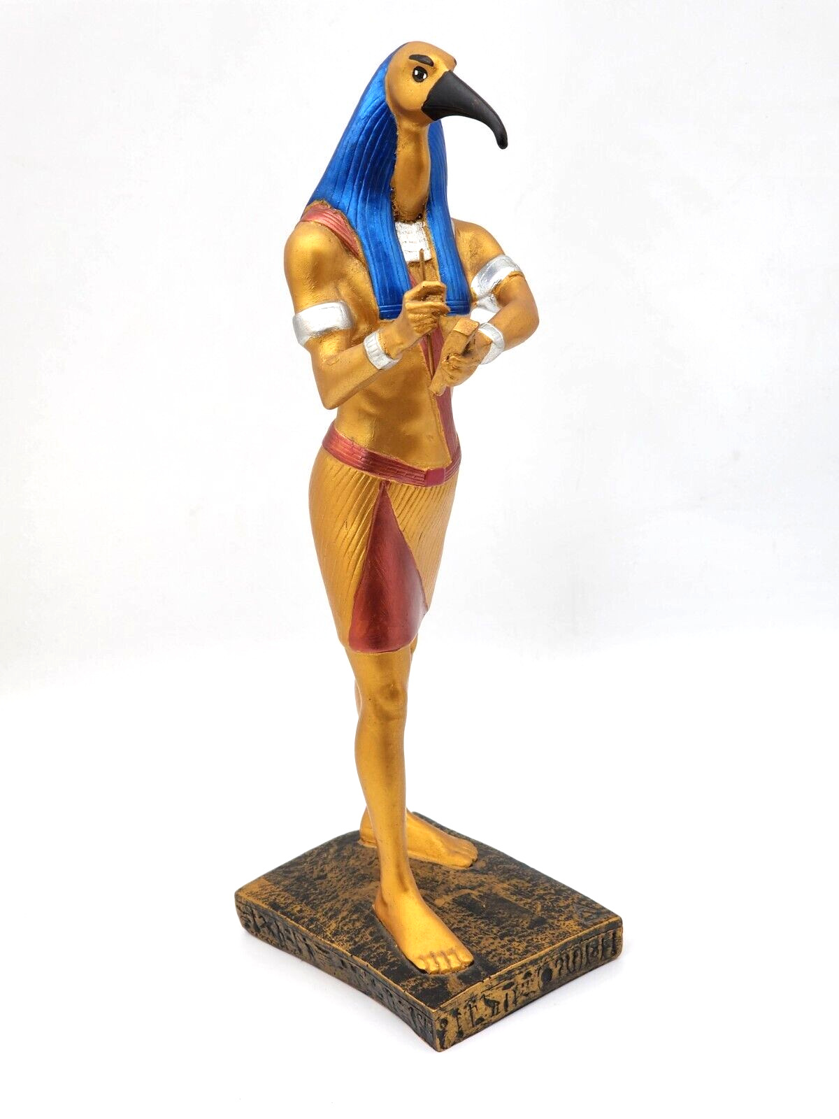 Egyptian Thoth Statue Unique Antique Handmade Multicolor Stone Bazareg