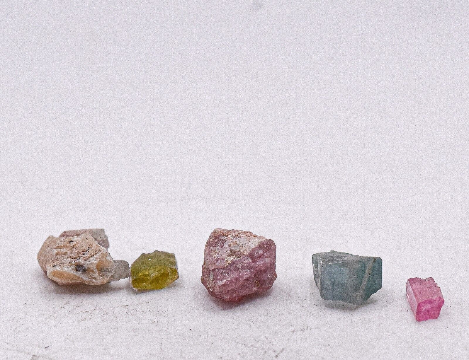 8.5ct 5pcs Pink Green Blue Tourmaline Rough Crystal Mineral Stones - Afghanistan