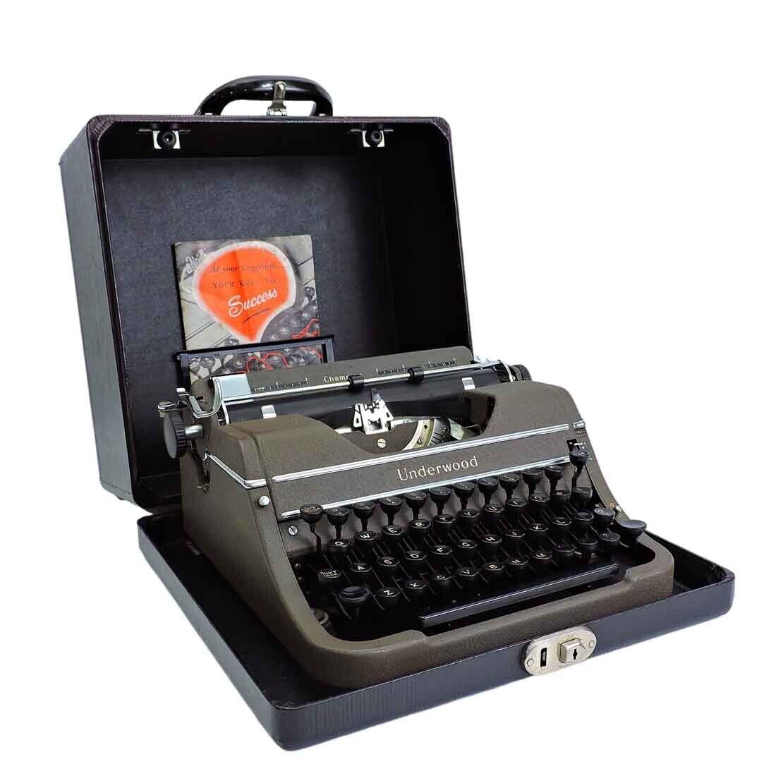 1948 Underwood Champion Portable Typewriter New Ribbon & Case – Working Vintage