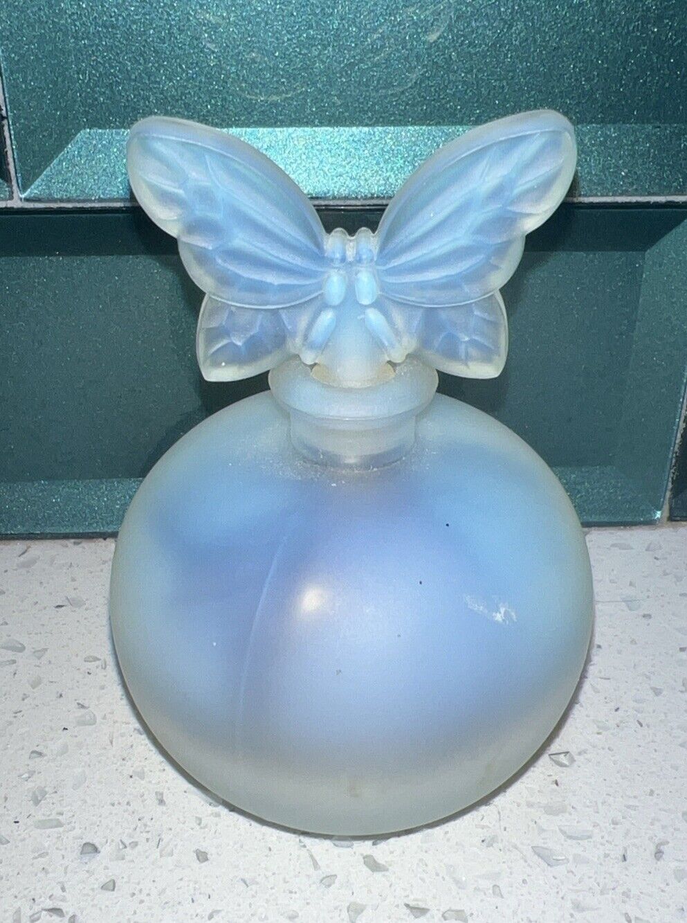 Rare Stunning Chamart France Butterfly Perfume Bottle  Opalescent
