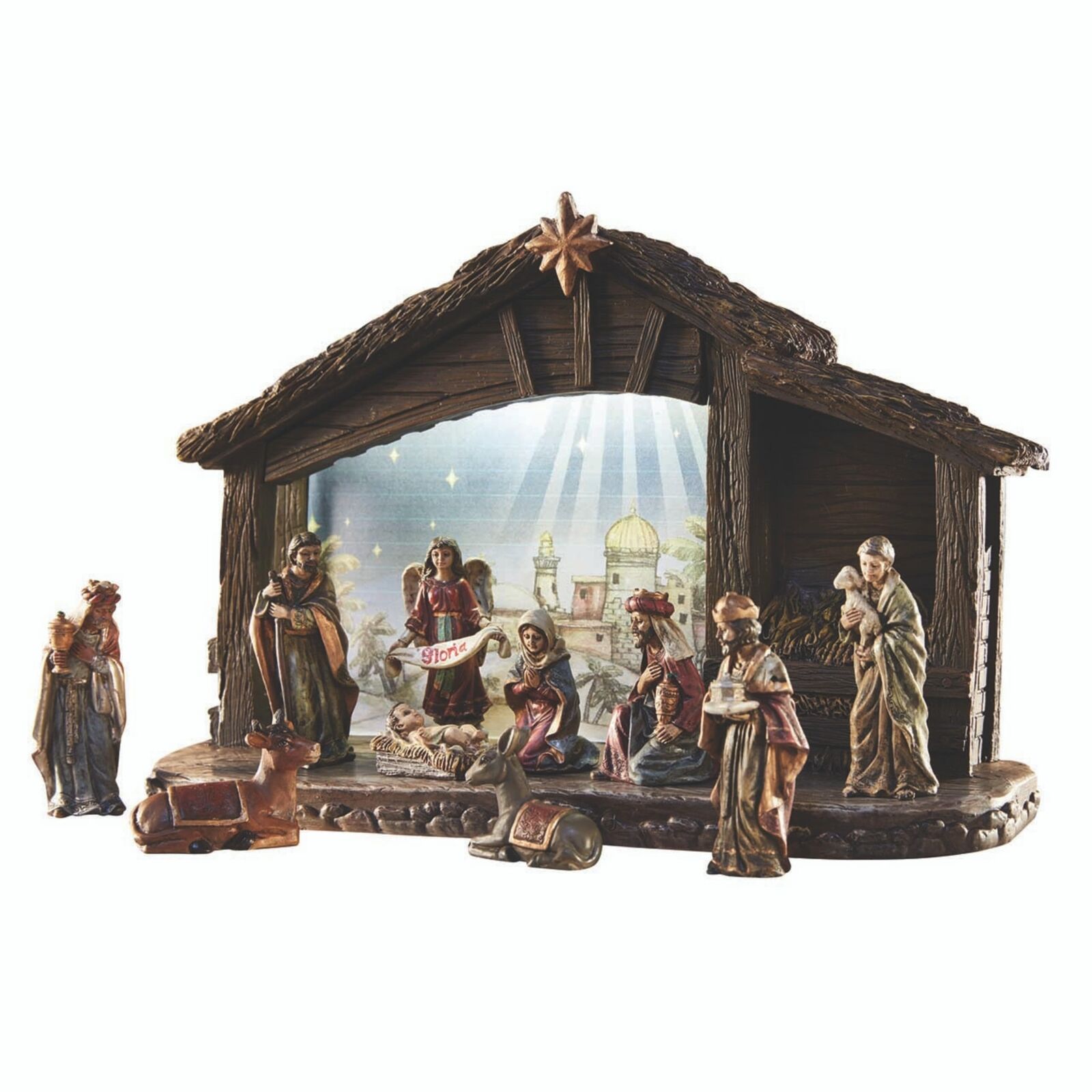 Avalon Gallery Nativity Sets for Christmas - LED Lighted Nativity Scene with ...
