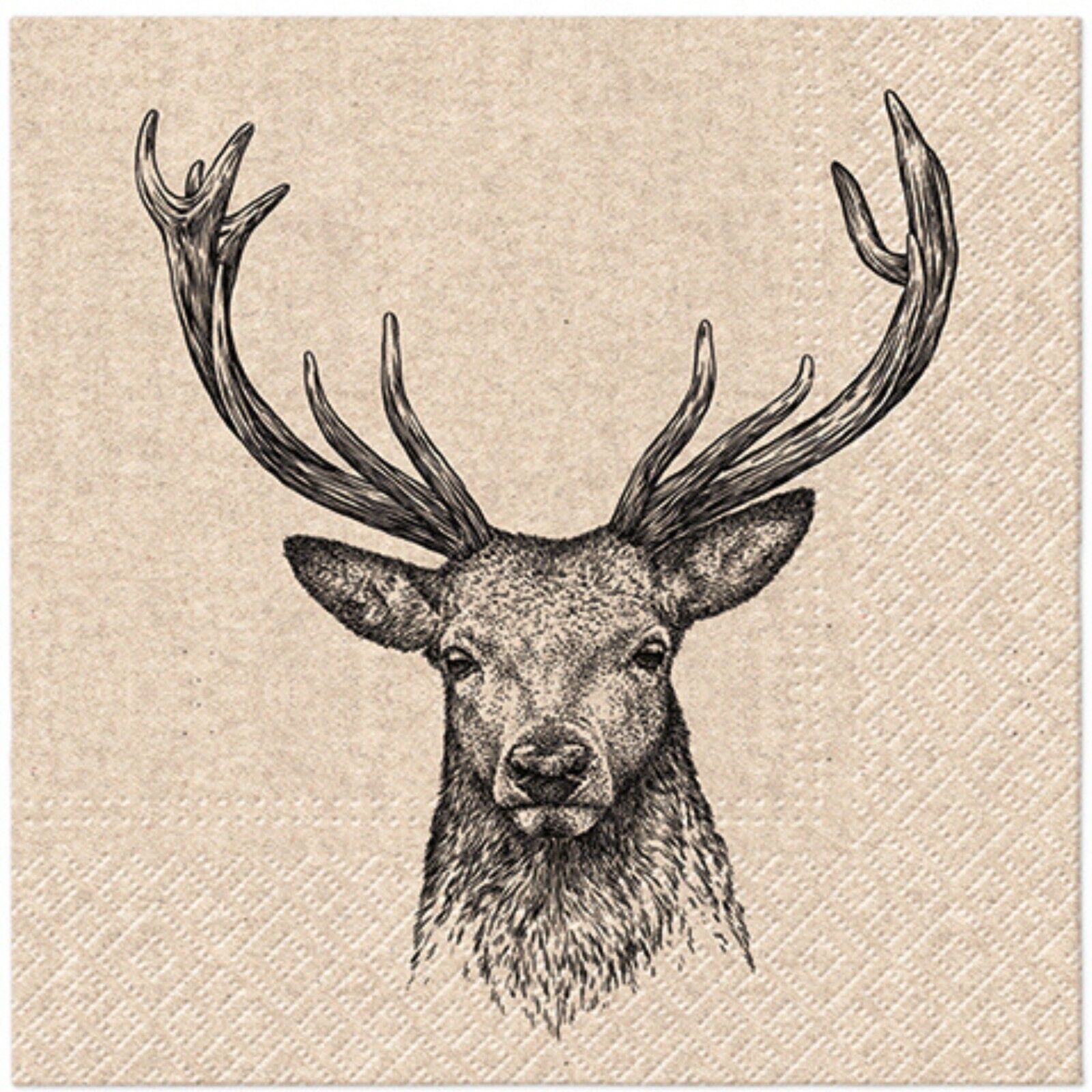 (2) Decoupage Paper Napkins Deer Luncheon Craft Decorative Animal Napkin - TWO