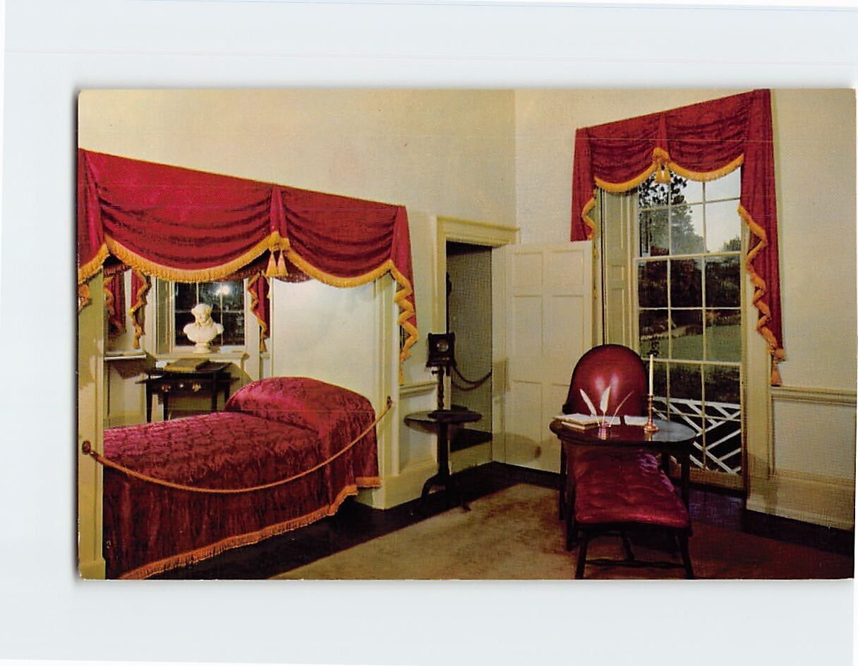 Postcard Jefferson's Bedroom Monticello Charlottesville Virginia USA