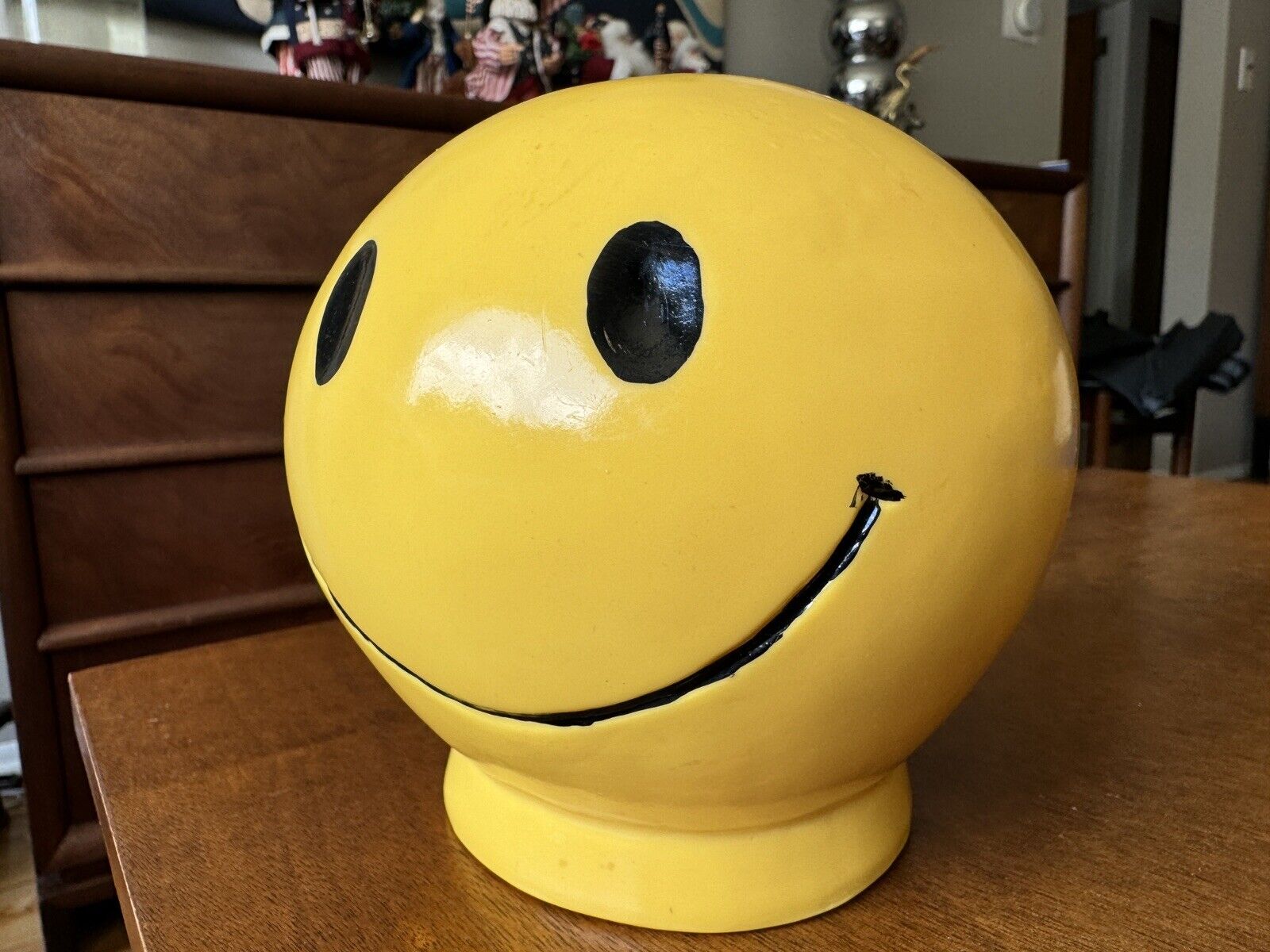 Vintage RARE Smiley Happy Face Bank Roy Ind, Inc 1972 Yellow