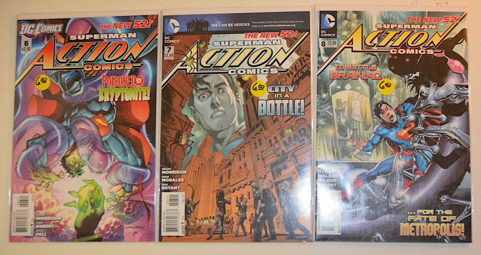 2012 Action Comics Lot of 3 #6,7,8 DC Comics 2nd Series 1st Print Comic Books