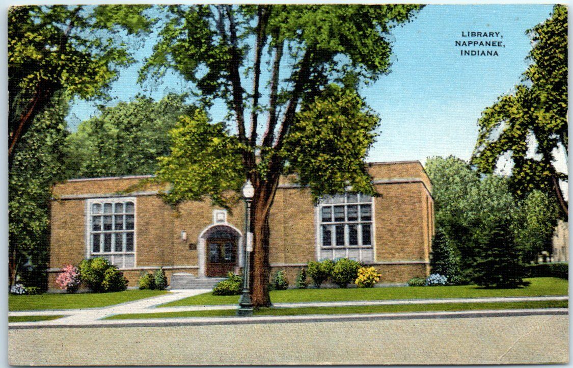 Postcard - Library - Nappanee, Indiana