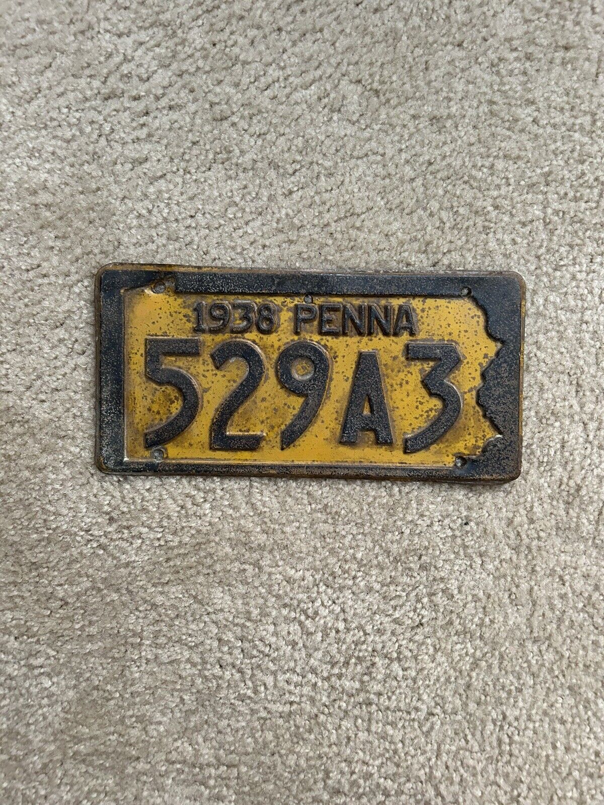 1938 Pennsylvania License Plate GN743 Penna PA Ford Chevrolet Dodge Chevy