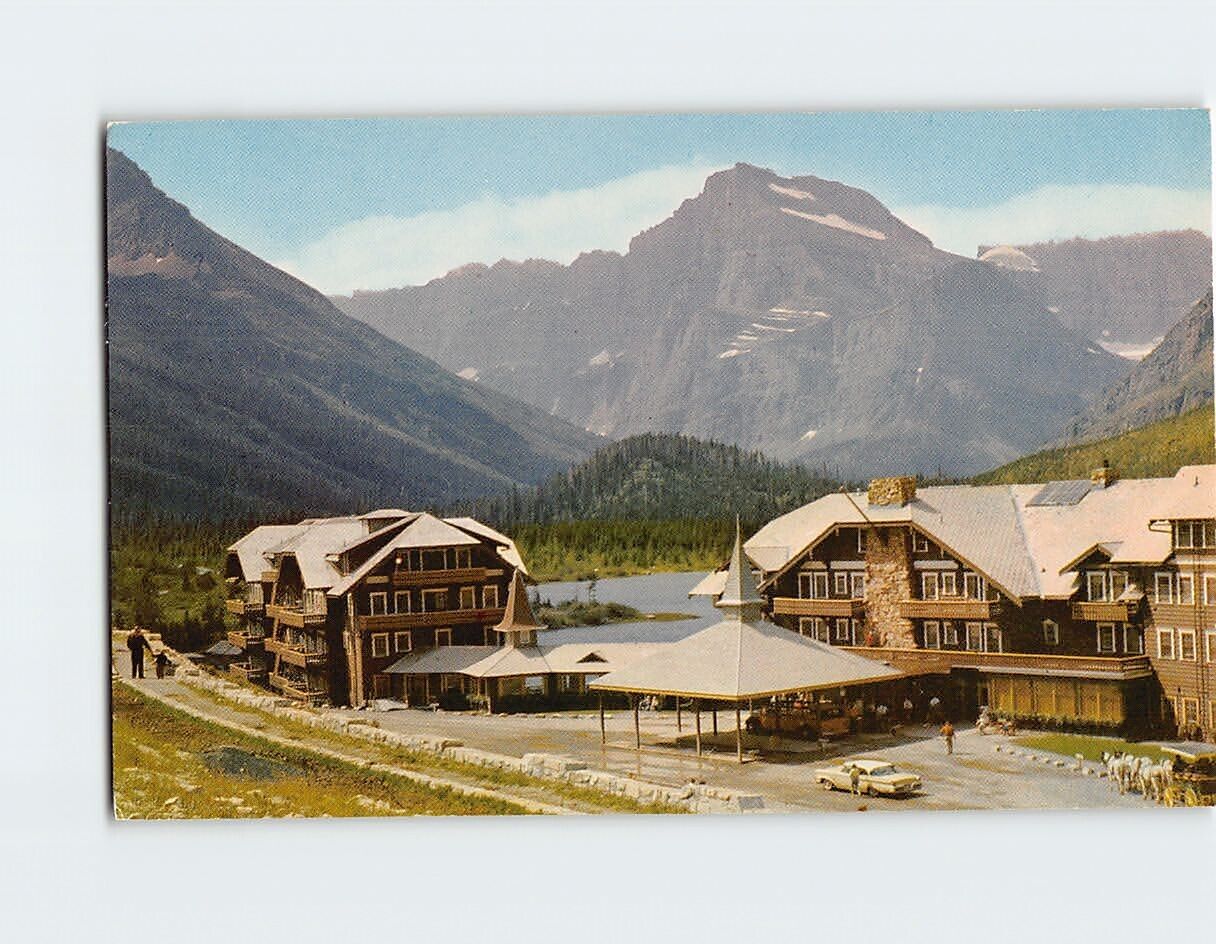 Postcard Alpine Lodge Many Glacier Hotel Montana USA