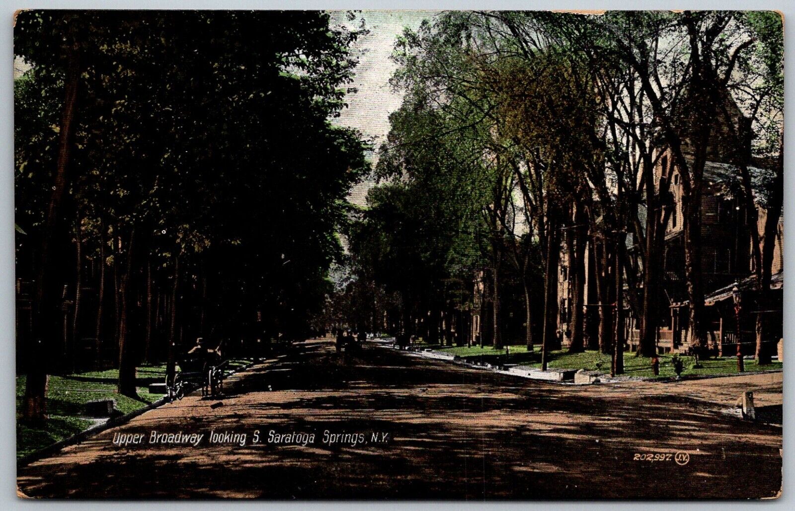 Saratoga Springs New York c1910 Postcard Upper Broadway Looking South