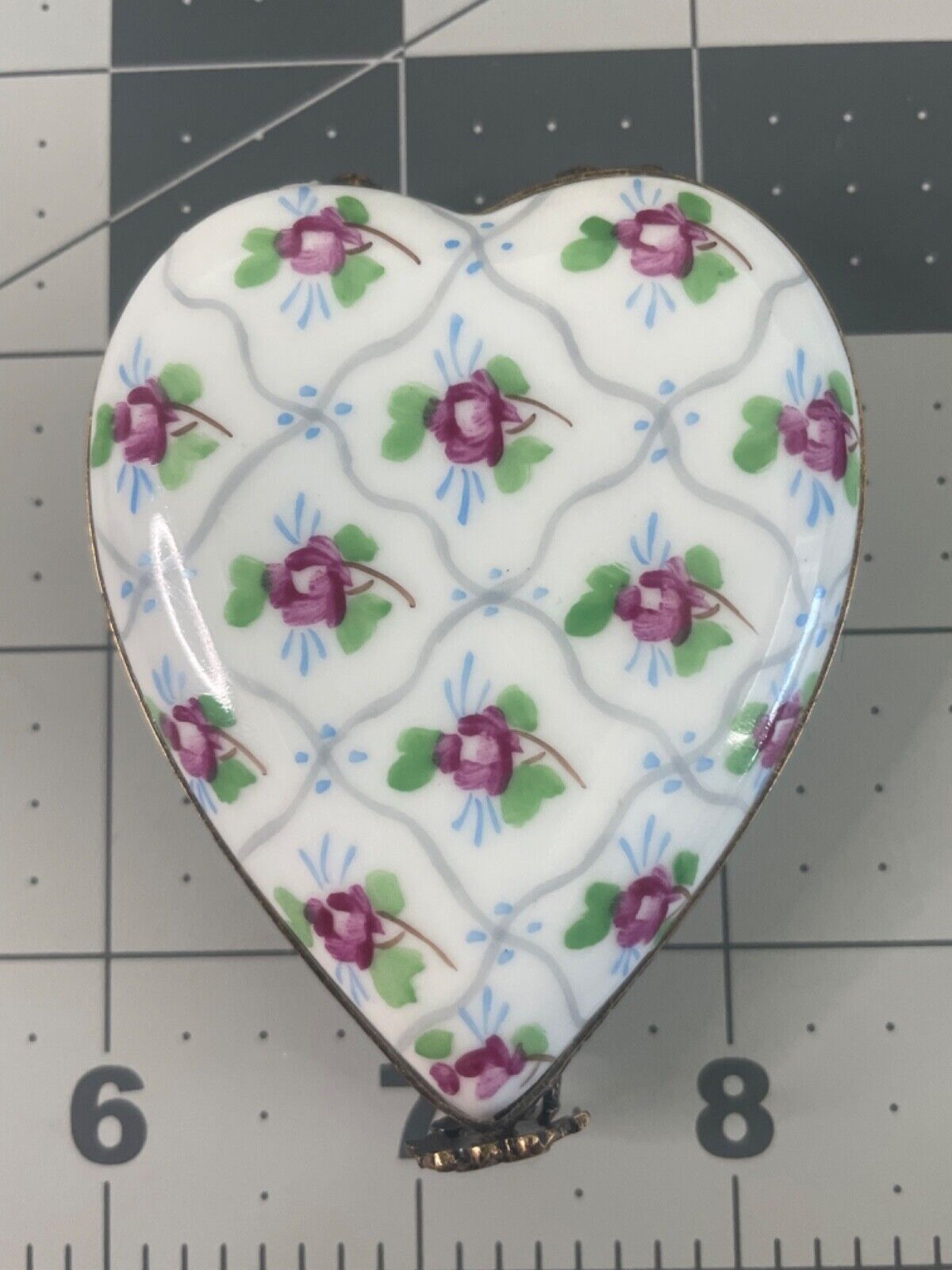 Vintage Limoges Heart Shaped Trinket Box