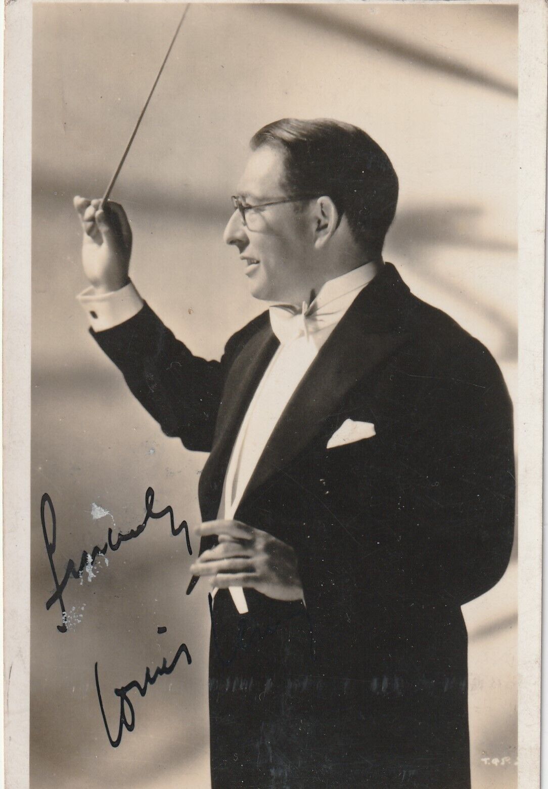 Alfred Hitchcock/Will Hay Films - Music Director - LOUIS LEVY signed 3x5 pic