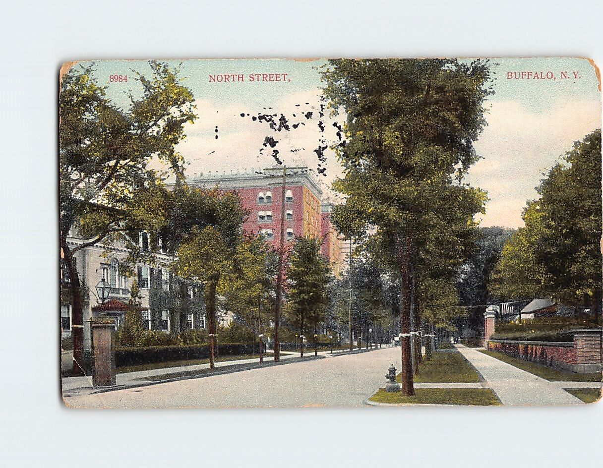 Postcard North Street Buffalo New York USA
