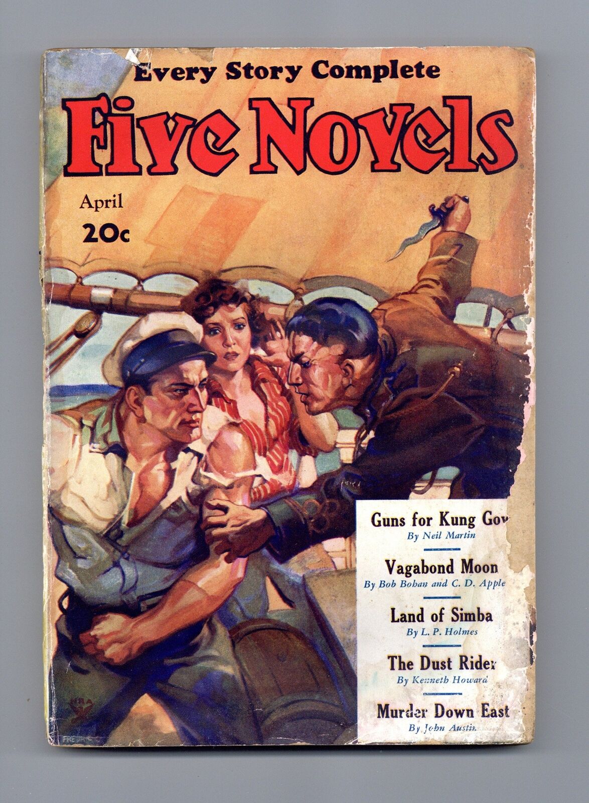 Five-Novels Monthly/Magazine Pulp Apr 1934 Vol. 26 #1 GD- 1.8 TRIMMED