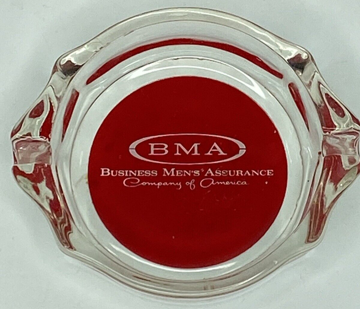 Vintage BMA Business Men\'s Assurance Company of America Glass Ashtray