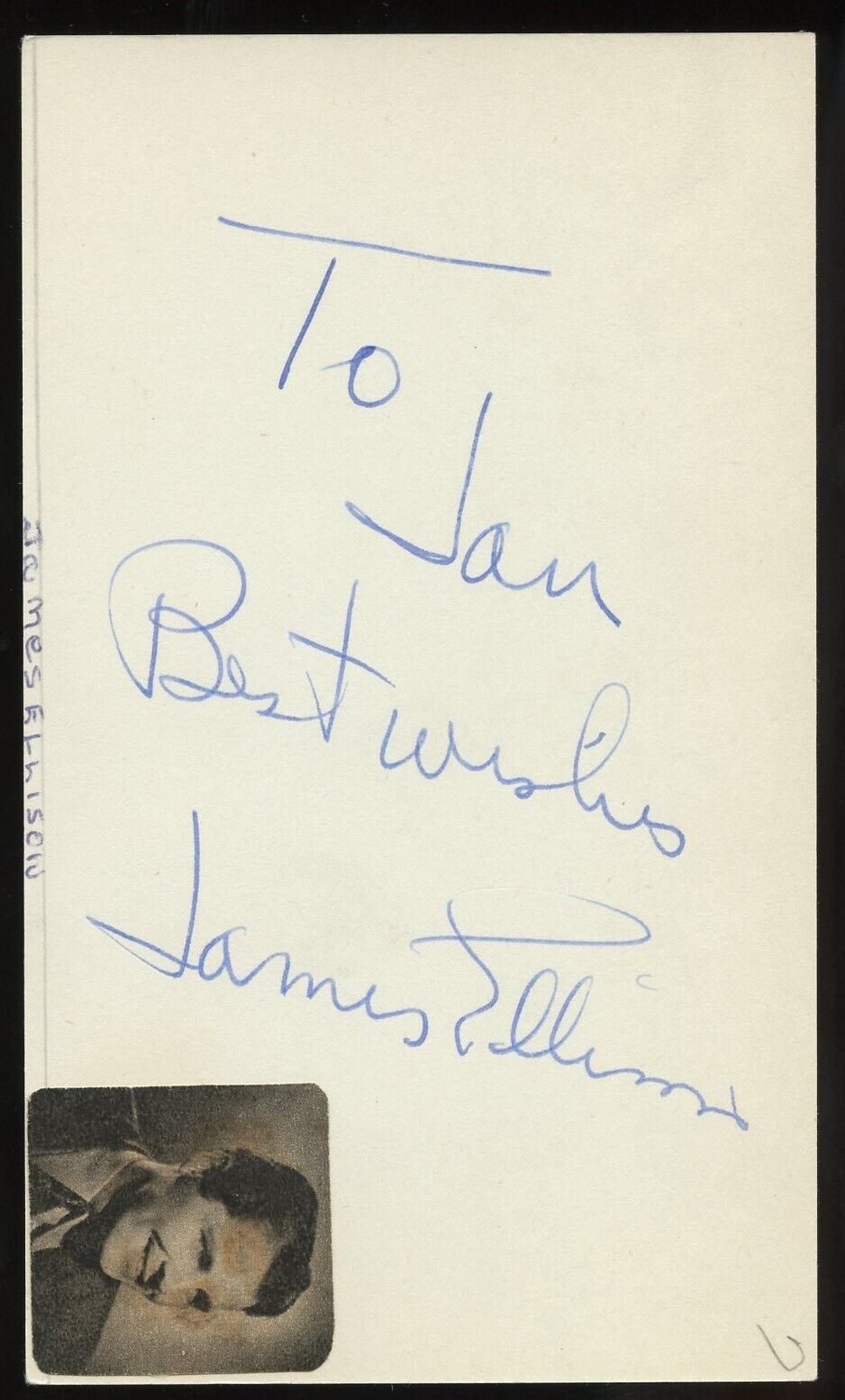 James Ellison d1993 signed autograph auto 3x5 Cut American Actor in Westerns